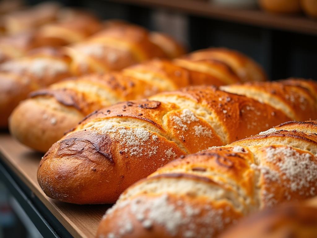 Fresh artisan bread and pastries display